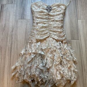 Size 2 Jessica McClintock Cream Dress